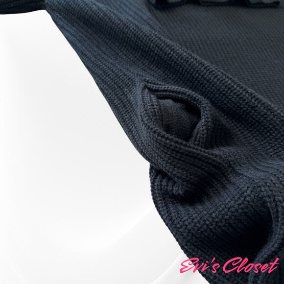 Women's Black Knit Sweater Dress Cowl Neck 100% Acrylic Sz M - Picture 3 of 6